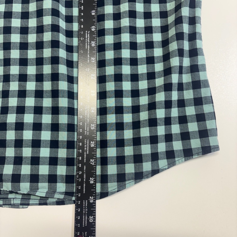 Goodfellow & Co Mens Large Northrop Shirt Blue Gingham Check Short Sleeve - Picture 11 of 13